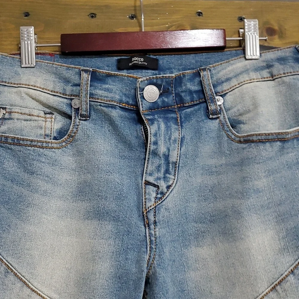 NEW TRUE RELIGION Rocco Moto Relaxed Skinny DENIM JEANS WAIST 28 INSEAM
